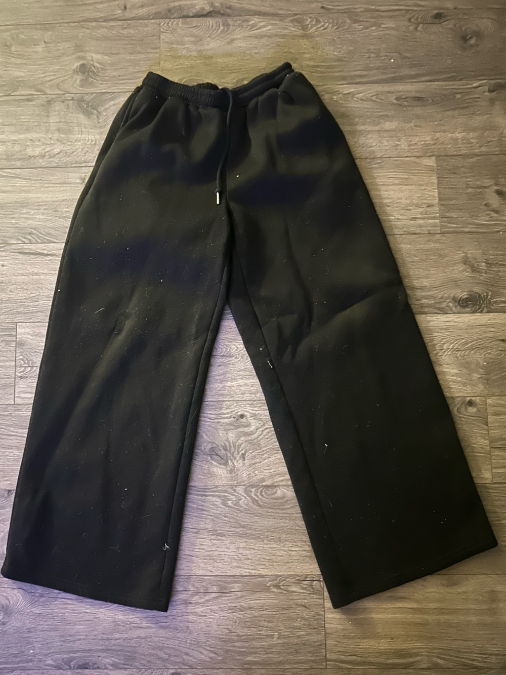 Forever 21 Black Wide-Leg Drawstring Sweatpants